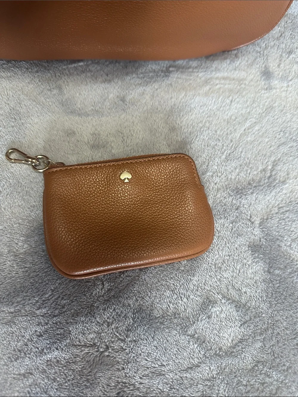 kate spade Brown Pebbled Leather Crossbody with Striped Strap